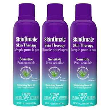 Skintimate Skin Therapy Sensitive Skin Moisturizing Shave Gel for Women with Vitamin E, Aloe and Olive Butter, 7 oz - 3 Pack