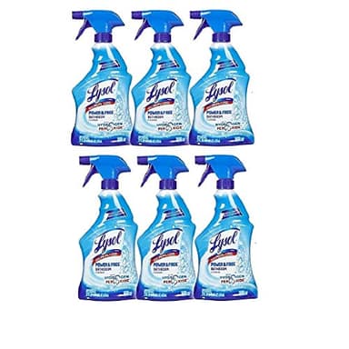 Lysol Bleach Free Hydrogen Peroxide Bathroom Cleaner Spray, Fresh, 22 oz (Pack of 6)