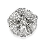 BVLGARI, Pre-Loved, Divas' Dream En Tremblant Pave Diamond Ring in 18K White Gold 1.85 CTW, 6.25