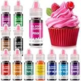 Gel Food Coloring 12 Colors Set for Cake Decorating,Cheryysea Edible Food Dye for Baking Royal Icing Cookie Supplies Gluten Free Food Grade Food Coloring Gel Kits, 0.25 Fl. Oz/Bottles