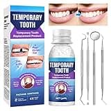 Tooth Repair Kit, Moldable Tooth Filling Repair Kit, Fake Teeth DIY at Home, Fixing Missing & Broken Tooth Replacements, with 4 Dental Tools