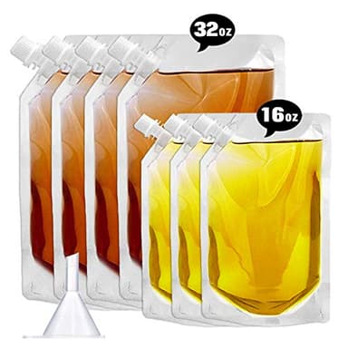 Cruise Liquor Flask Kit for Travel,Concealable and Reusable Rum Runner Alcohol,Leak-Proof, BPA-Free,Juice Travel Plastic Flasks Liquor Bags for Sneak Drink（4-3Kit）