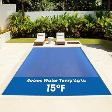 Sun2Solar Solar Pool Cover 16 Mil | 18 x 36 Ft Blue Solar Blanket | Rectangle Swimming Pool Cover | Water Conservation & Debris Protection