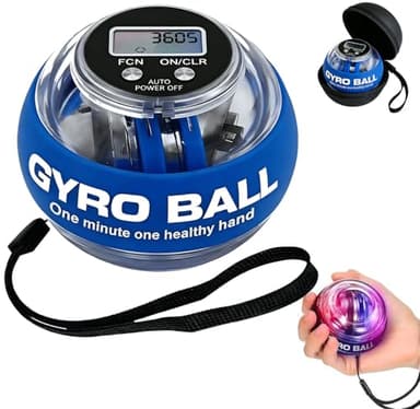 JWKPA Torque Ball Hand Exerciser,Gyro Ball Hand Wrist Strength Trainer,Portable Forearm Exerciser,Auto-Start Colorful Lighting,Designed for Fitness Enthusiasts and Office Workers(Blue)