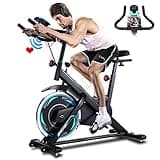 ANCHEER Stationary Bike for Home, Spin Bike 40 LBS Flywheel and 330 Lbs Weight Capacity Exercise Bike for Home, Indoor Cycling Bike with Comfortable Seat Cushion, Tablet Holder and LCD Monitor for Home Workout (Black)
