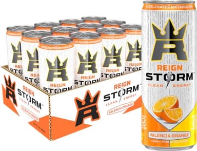REIGN Storm, Valencia Orange, Fitness & Wellness Energy Drink, 12 Fl Oz