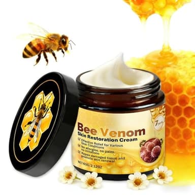 Bee Venom Skin Treatment Cream, Bee Venom Comprehensive Cream, Body Moisturizer with Anti-Aging Formula for Lifting & Firming, Gently Reduces Blemishes Winter essentials 2.12 OZ