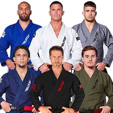 Elite Sports BJJ GI for Men IBJJF Kimono BJJ Jiujitsu GIS W/Preshrunk Fabric & Free Belt (See Special Sizing Guide)
