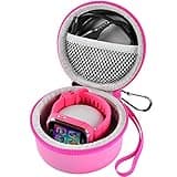 Case Compatible with Vtech KidiZoom Smartwatch DX4, DX2, DX3, for Little Tikes Tobi/for Watch 2/ for Gizmo Watch, Kids Watches Carrying Storage Box for Accessories with Mesh Pocket (Bag Only) (Pink)