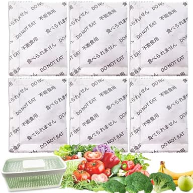 6 Pack Produce Saver Refills Kit for OXO GreenSaver Produce Keepers and Crisper Inserts, Keep Fruits Veg Fresh, Also Compatible with Bluapple Produce Freshness Saver Balls and other Produce Savers