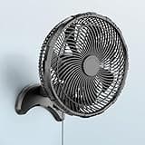 Koonie 12 Inch Wall Mount Fan, Quiet Wall Fan with Timer, 9.8ft Wired Remote, 80° Oscillation, 100° Adjustable, 3 Speeds High Velocity for RV Bedroom Kitchen Office Garage