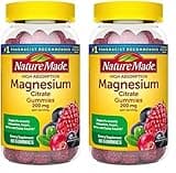 Nature Made High Absorption Magnesium Citrate 200 mg per Serving, Dietary Supplement for Muscle, Nerve, Bone and Heart Support, 60 Gummies, 30 Day Supply (Pack of 2)