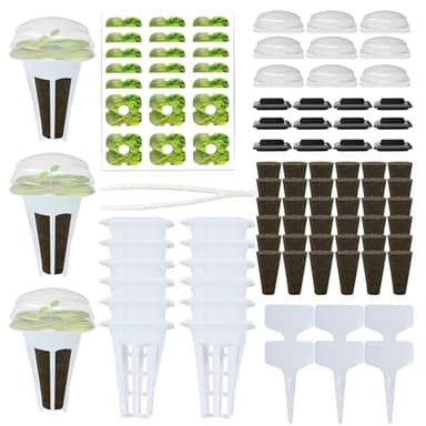 115Pcs Hydroponic Pods Supplies for IDOO, QYO, LYKO, Hydroponics Garden Accessories, Grow Anything Kit, 36 Grow Sponges 12 Baskets 12 Domes 36 Pod Labels 12 Spacers 6 Plant Labels 1 Tweezer(Square)