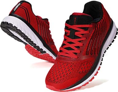 Joomra Whitin Men's Running Shoes Walking Jogging Workout Fitness Size 7 Red Lightweight Cushion Breathable Teens Boys Lace up Runny Gym Athletic Tennis Sneakers for Man 40