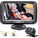 Rohent Baby Car Camera HD 1080P - Rear-Facing Infant Monitor with Night Vision, 150° Wide-Angle Lens, Anti-Glare Screen, Easy Install, 360° Adjustable Display