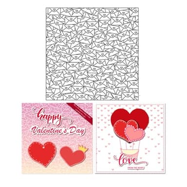 arriettycraft Lots of Love Envelope Background Clear Stamps for Card Making and Journaling, Valentine's Day Transparent Silicone Stamps for Albums Photo Scrapbooking Paper Crafts Decoration