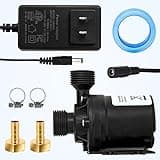 14A DC 12V Submersible Solar Water Heater Circulation Pump, 6M Head, 13LPM (3.43 GPM), with DC Power Supply Adapter, Quiet Operation&High-Temperature Resilience, Hot Water Pump for Various Fields