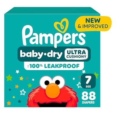 Pampers Diapers - Baby Dry - Size 7, 88 Count, Absorbent Disposable Infant Diaper (Packaging May Vary)