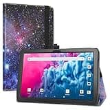LiuShan Compatible with Vortex CMG101 case,Vortex BTAB10 case,PU Leather Slim Folding Stand Cover for 10.1" Vortex CMG101 / Vortex BTAB10 Tablet(Not Fit Other Tablet),Galaxy