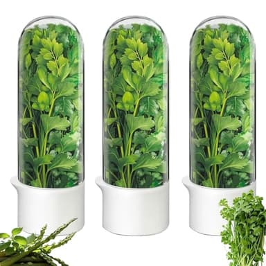 Rkssws Herb Saver for Refrigerator, Cilantro Container for Fridge, Fresh Herbs Lettuce Keeper for Refrigerator Parsley Mint Leaves Fresh Herb Keeper, Refrigerato Storage for Fresh for 2-3 Weeks