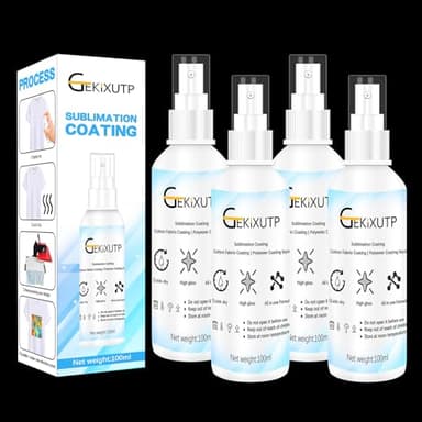 4 x 100ml Sublimation Spray for Cotton Tshirts，Sublimation Coating Spray for T-Shirts, Canvas, Polyester Fabric，Quick Dry, High Gloss，Polyester Spray for Sublimation (4 pcs Sublimation Coating Spray)