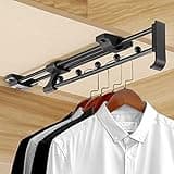 Heavy Duty Extendable Pull Out Closet Rod - Sliding Wardrobe Closet Rod for Increased Storage Space - Hanging Rod Ideal for Clothes, Towels and More - Neat Closet Storage (12.2 inch)