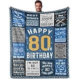 Nuritus 80th Birthday Gifts for Men Women, Best 80th Birthday Gifts for Men Women, 80 Year Old Birthdays Gift for Man, Funny 1945 80 Year Old Birthdays Gift for Man Ideas Blanket 50"X60"