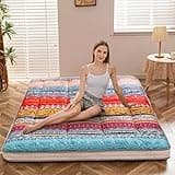 MAXYOYO Queen Futon Floor Mattress Shikibuton Mattress Sleeping Mats for Adults Japanese Mattress Roll Up Mattress Foldable Mattress for Floor, Bohemian A
