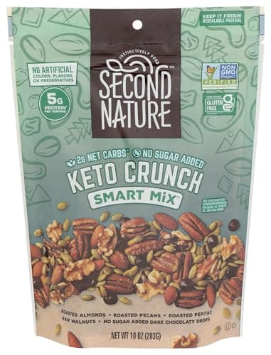 Second Nature Keto Crunch Smart Snack Mix, 10 oz Resealable Pouch, Pack of 1 – Certified Gluten-Free Snack