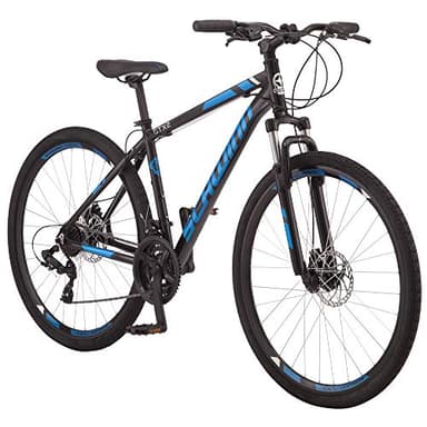 Schwinn GTX 2 Hybrid Bike, 700c Mens and Womens Bike, 21-Speed Hybrid Bicycle, Aluminum Dual-Sport Frame, Suspension Fork, Mechanical Disc Brakes, Adult Bicycle