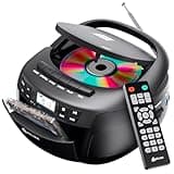 KLIM CD + Cassette Tape Player, Bluetooth CD Boombox, AM/FM Radio, Stereo Sound, Remote, CD and Cassette Player Combo, Tape Recording, USB Drive, AUX