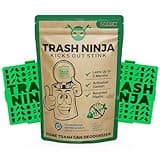Trash Ninja Trash Can Deodorizer and Odor Eliminator (2 Pack) for Indoor Trash Cans Up to 10 Gallons, Made with Natural Activated Carbon - Lasts Up to 3 Months - Garbage Can Deodorizer to Control Odor