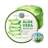Nature Republic MILD & MOISTURE ALOE VERA WATERY GEL (1 PCS) Quick Hydration & Moisturizing,fast absorbing non-sticky texture,korean skin care for Face,Hair,Sunburn relief, aftershave, all Skin Types