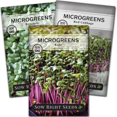 Sow Right Seeds - Superfood Microgreen Seed Mix for Growing - Instructions to Quickly Sprout Your Own Healthy Microgreens - Plant indoors with no special equipment - Non-GMO Seeds for Sprouting