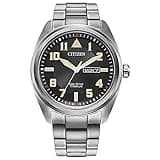 Citizen Men's Eco-Drive Weekender Garrison Field Watch in Super Titanium, Black Dial (Model: BM8560-53E)