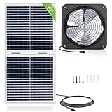ECO-WORTHY 25W Solar Powered Attic Ventilator Gable Roof Vent Fan with 30W Foldable Panel - Fans for Home Attic, Greenhouse, RV or Outdoor, Ready-to-Use Fan,