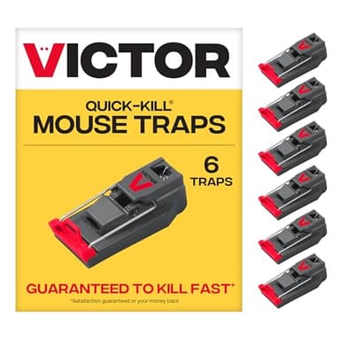 Victor M123SSR Quick-Kill Easy Set Mouse Trap, 6 Reusable Victor Mouse Traps