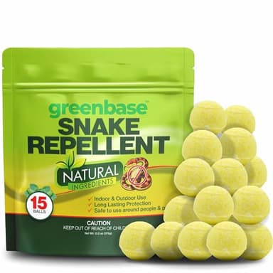 Natural Snake Repellent Balls – 15 Pack Outdoor & Indoor Snake Deterrent for Yard, Garden, Camping, Sheds, Basements & RVs | Pet & Plant Safe Long Lasting Protection