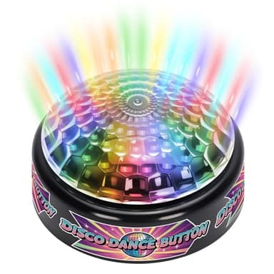 FunisFun Disco Dance Button with 5 Classic Disco Songs, Funny Sound Button for Party Supplies, Novelty Toys for Playing Jokes, Gag Gifts for Office Coworkers and Adults