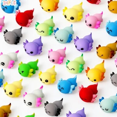 24 Packs Axolotl Mochi Squishy Toy,Bulk Stress Relief Fidget Toy,Mini Squishies Axolotl Party Favors Classroom Gifts