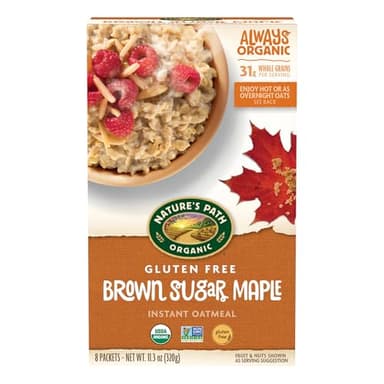 Nature's Path Organic Brown Sugar Maple Instant Oatmeal, 11.3 oz (Pack of 1), Gluten Free, Non-GMO