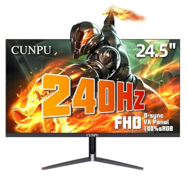 CUNPU 24 Inch 240Hz Gaming Monitor, 1080p FHD, Fast VA Panel, 1ms Adaptive Sync, Ultra Slim Frame, 16.7M Colors, sRGB 100%, HDMI 2.1 & DP 1.4, VESA, Eye Care, for PS5, Xbox, Gaming Computer Monitor