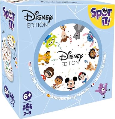 Asmodee Spot It! Disney Card Game Eco-Blister Edition, 5-in-1 Visual Perception Game for Quick Reflexes and Family Fun, Ages 6+, 2-8 Players, 10 Minute Playtime
