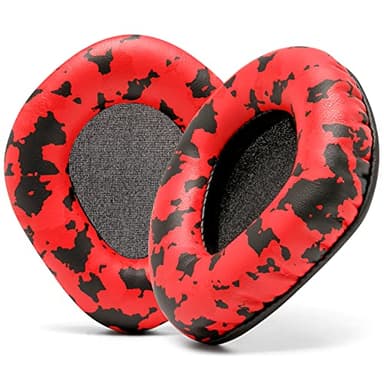 WC Upgraded Replacement Earpads for Corsair Void & Corsair Void Pro Wired & Wireless Gaming Headsets Made by Wicked Cushions | Improved Durability, Thickness, and Sound Isolation | (Red Camo)