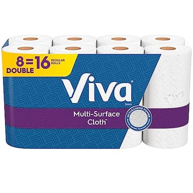 Viva Multi-Surface Cloth Paper Towels, Choose-A-Sheet - 8 Double Rolls = 16 Regular Rolls (110 Sheets Per Roll)