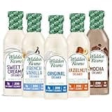 Walden Farms Coffee Creamers Calorie Free, Dairy Free, Carb Free and Vegan Pack of 5 (Original Cream - Sweet Cream - Mocha- Hazelnut & French Vanilla)