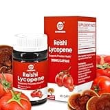 GANOHERB Lycopene 100mg Supplement with Reishi Mushroom 200mg for Immune Support, Natural Tomato Extract Mushroom Capsules, Vegan, Non-GMO Gluten-Free, 60 Rapid Release Capsules