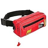 Top Safety Life Belt Pack with Whistle - Manual Inflatable Slim Waist Belt Life Vest Preserver PFD for Boating Fishing Sailing Kayaking Surfing Paddling Rafting Swimming - Adjustable Life Saving Vest