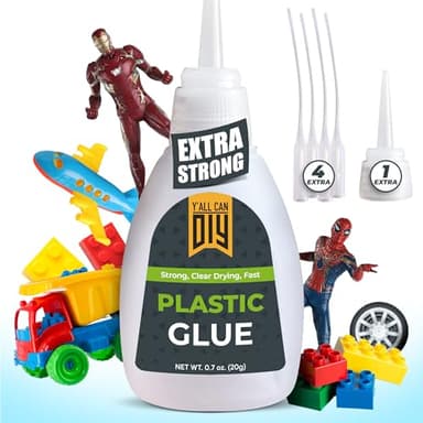 Plastic Glue for Models, Miniatures, Legos, PLA, 3D Printing Repair. Fast Setting Heavy Duty Strong Super Glue for Plastic 20g