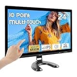 Prechen 24 Inch Touchscreen Monitor, IPS FHD 1080P Touch PC Display with HDMI & VGA & USB, 75Hz, VESA, Built-in Speakers, Computer Touch Screen for Gaming & Business